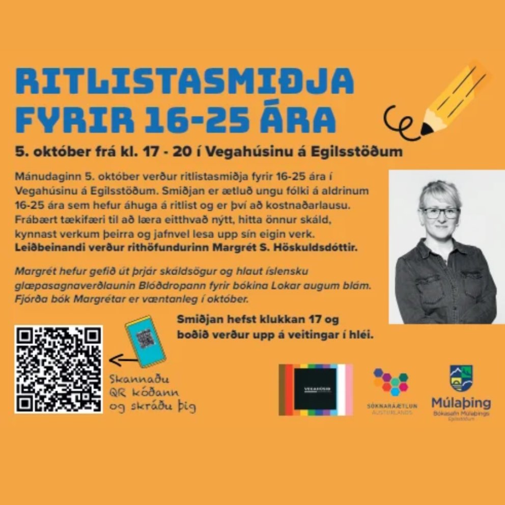 Ritlistarsmiðja fyrir 16-25 ára