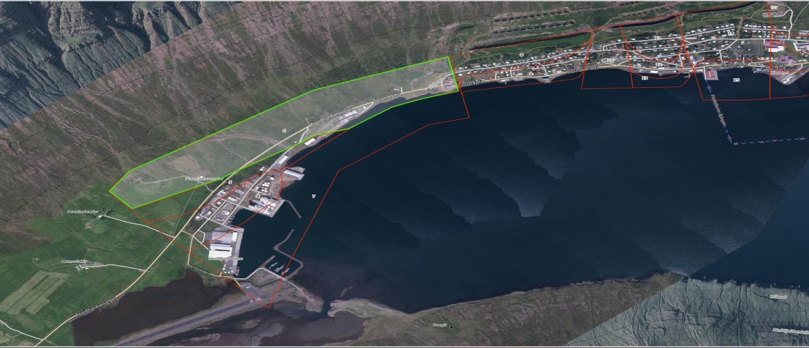 Rýmingarsvæðið á Neskaupsstað merkt með grænu. Rýmingarsvæðið á Neskaupsstað merkt með grænu.