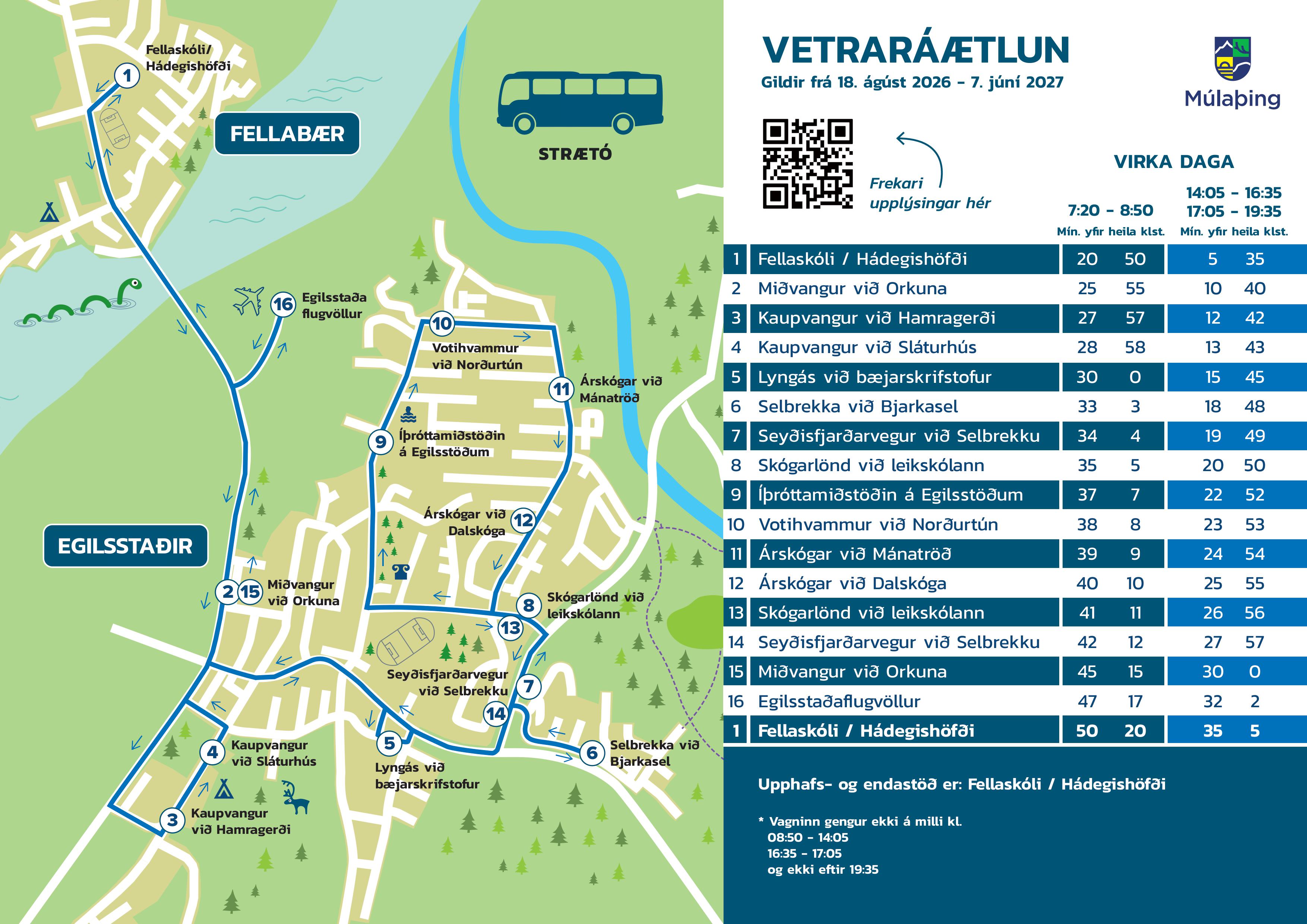 Vetraráætlun strætó Vetraráætlun strætó