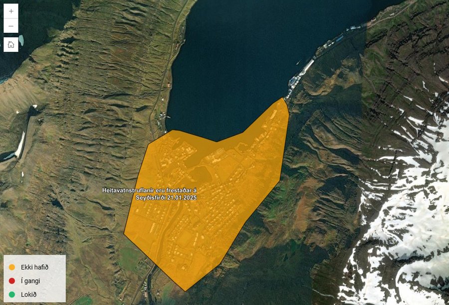 Uppfært: Heitavatnstruflunum á Seyðisfirði frestað