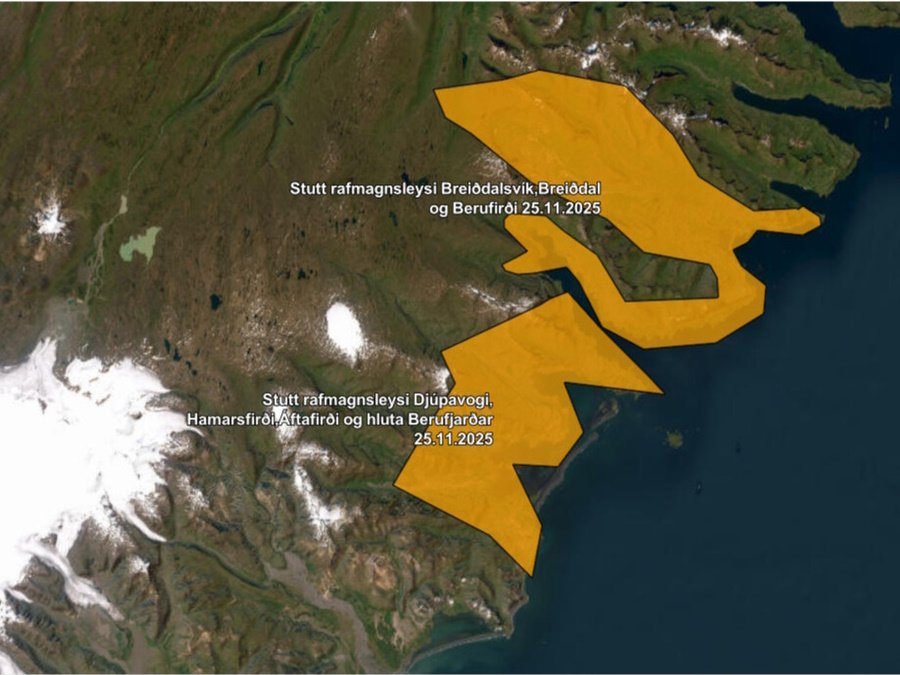 Stutt rafmagnsleysi á Djúpavogi, Hamarsfirði, Álftafirði og hluta Berufjarðar