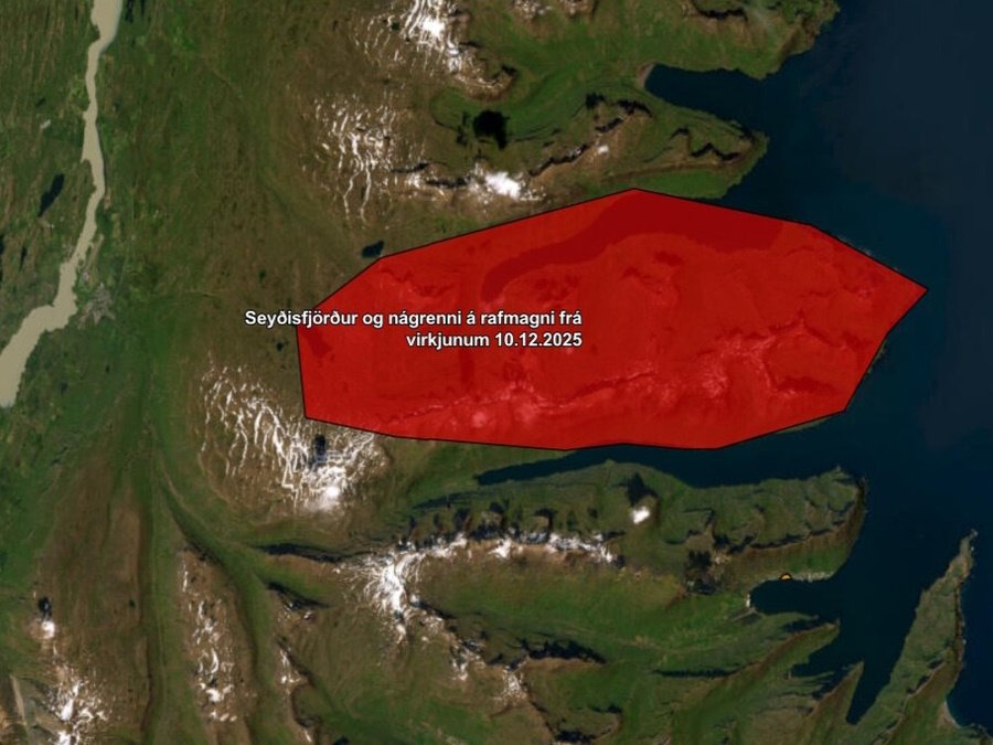 Seyðisfjörður og nágrenni á rafmagni frá virkjunum
