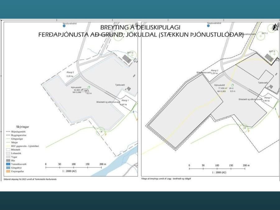Deiliskipulagsbreyting, Grund við Stuðlagil – breytt lóðamörk