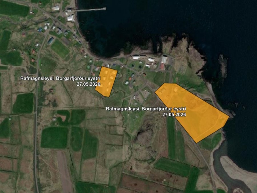 Rafmagnsleysi á Borgarfirði eystra 27. maí