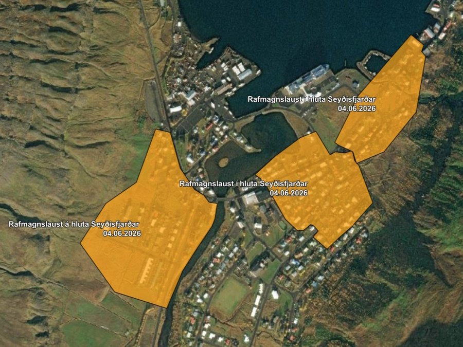 Rafmagnsleysi á Seyðisfirði eftir miðnætti 4. júní